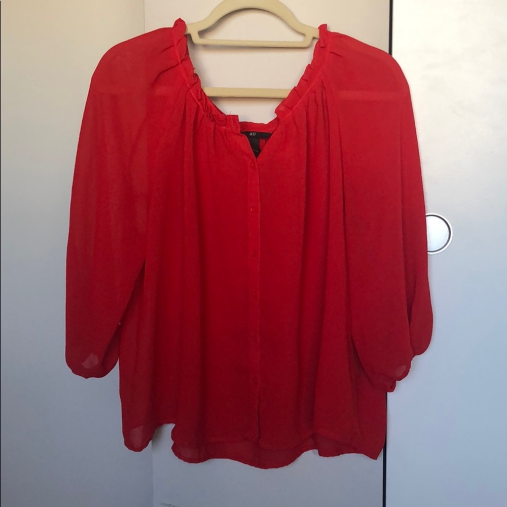 Flowy red top